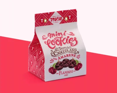 Mini cookies al triplo cioccolato e amarene Toschi Flamigni